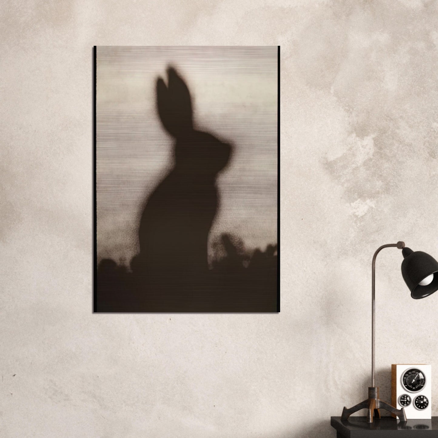 RABBIT 1986 - Edward Ruscha Brushed Aluminum Print - 70x100 cm / 28x40 inches | Edward Ruscha Aluminum Print | Edward Ruscha Prints