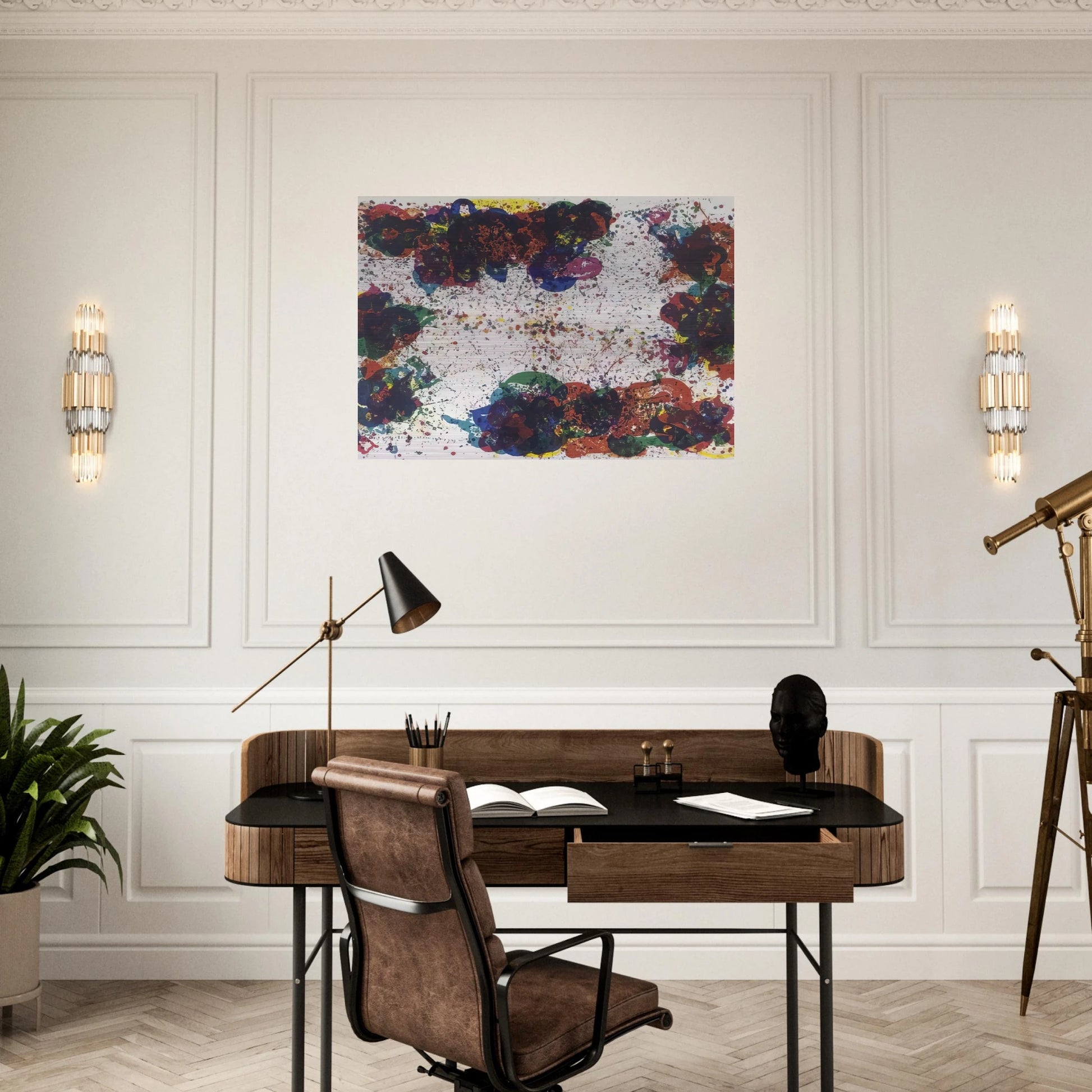 Coral Lyre Nine - Sam Francis Brushed Aluminum Print - 70x100 cm / 28x40 inches | Sam Francis Aluminum Print | Sam Francis Prints