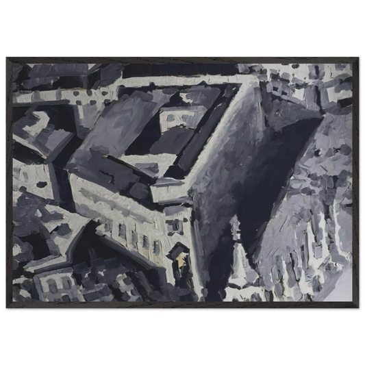 TOWNSCAPE M2 1968 - Gerhard Richter 70x100 cm / 28x40 inches Framed Art Print – Black Wooden Frame