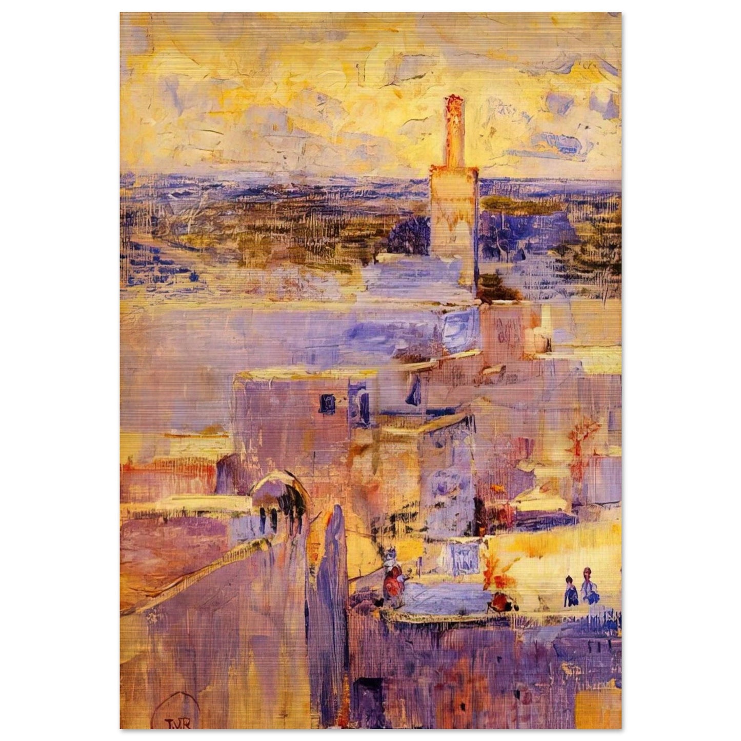 VIEW OF MEKNES MOROCCO - Theo van Rysselberghe Brushed Aluminum Print - 70x100 cm / 28x40 inches | Theo van Rysselberghe Aluminum Print | Theo van Rysselberghe Prints