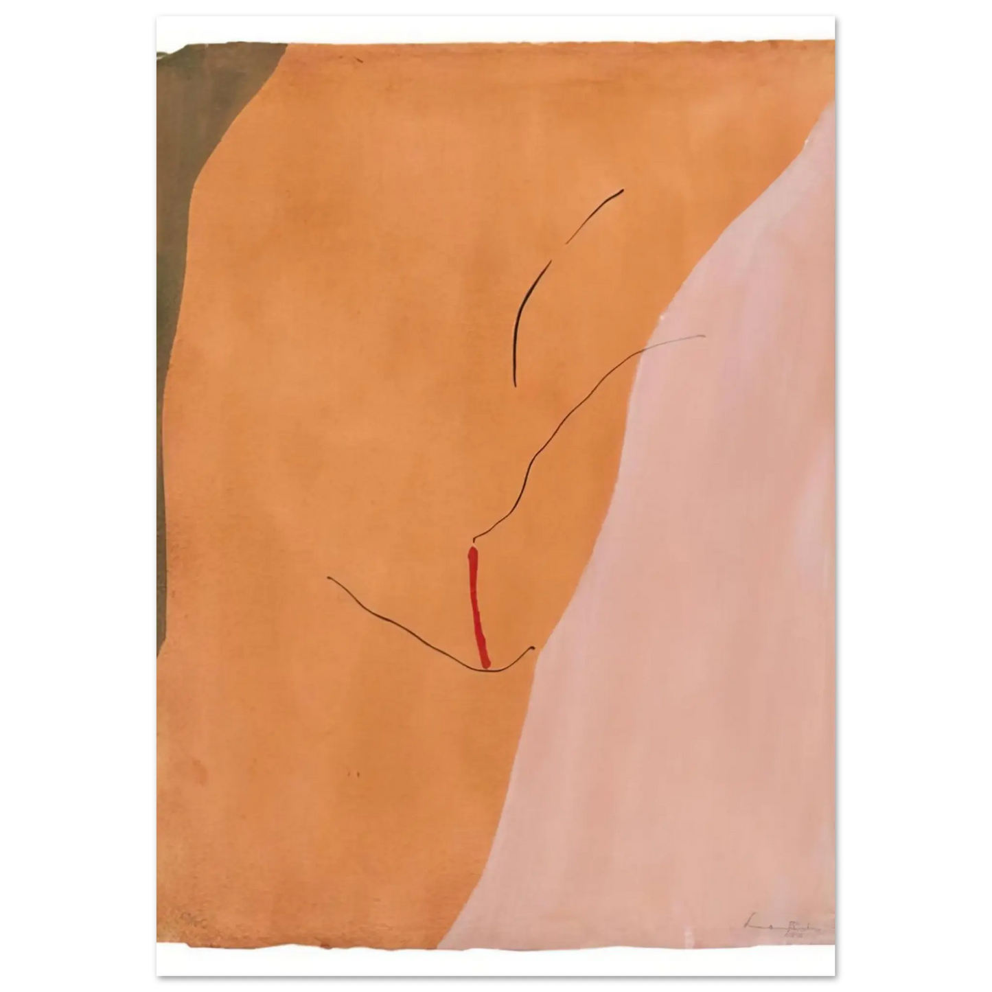 Helen Frankenthaler - Sanguine Mood - 1971 Wall art - 30x40 cm / 12x16 inches - Premium Wooden Framed Poster With Fine Art Paper - White frame