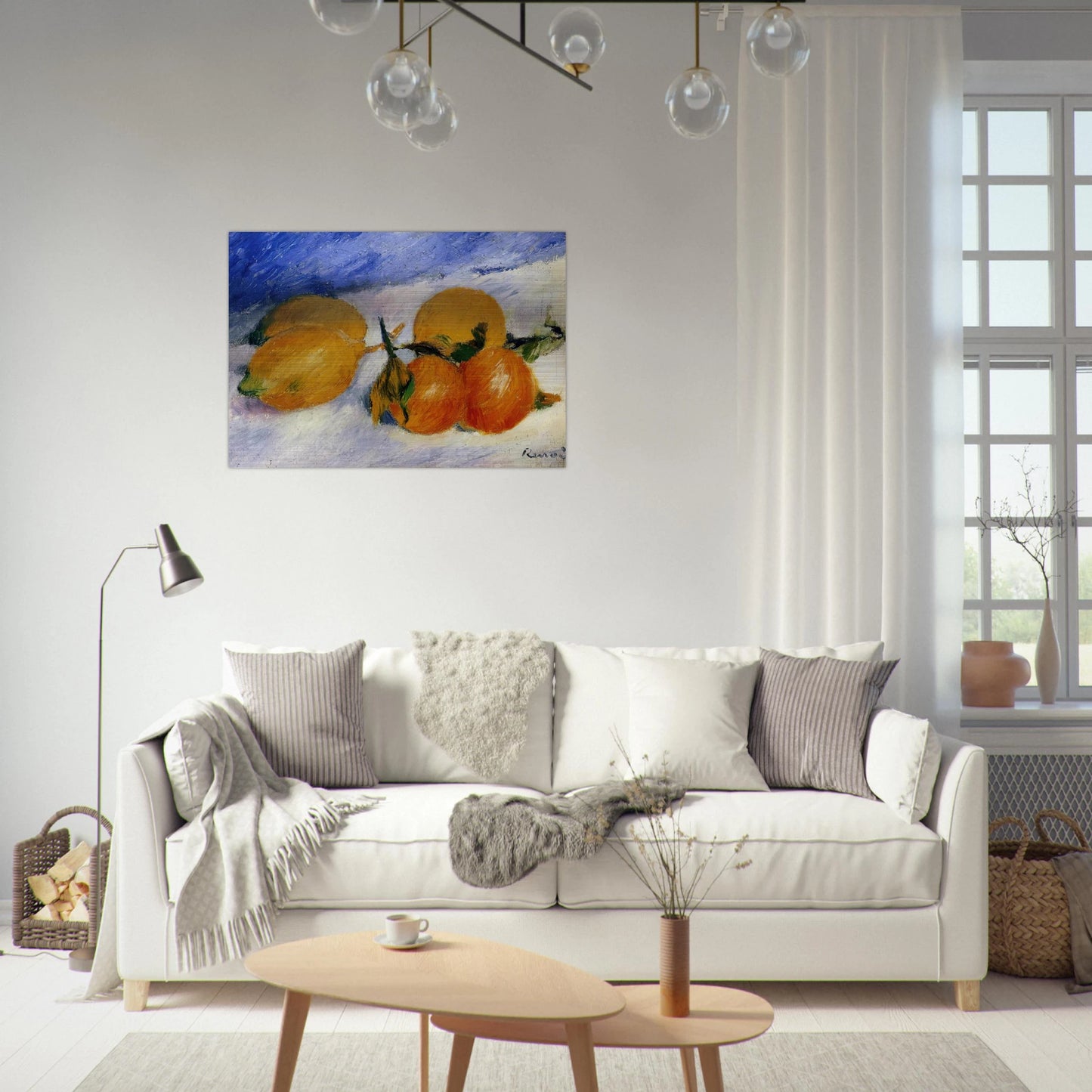 Still Life with Lemons and Oranges - Pierre-Auguste Renoir Brushed Aluminum Print - 70x100 cm / 28x40 inches | Pierre-Auguste Renoir Aluminum Print | Pierre-Auguste Renoir Prints