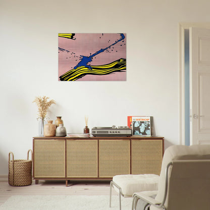 BRUSHSTROKE WITH SPATTER 1966 - Roy Lichtenstein Brushed Aluminum Print - 70x100 cm / 28x40 inches | Roy Lichtenstein Aluminum Print | Roy Lichtenstein Prints