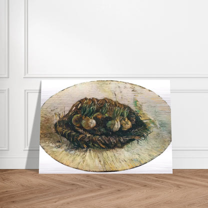 Basket of Sprouting Bulbs - Vincent van Gogh Brushed Aluminum Print - 70x100 cm / 28x40 inches | Vincent van Gogh Aluminum Print | Vincent van Gogh Prints
