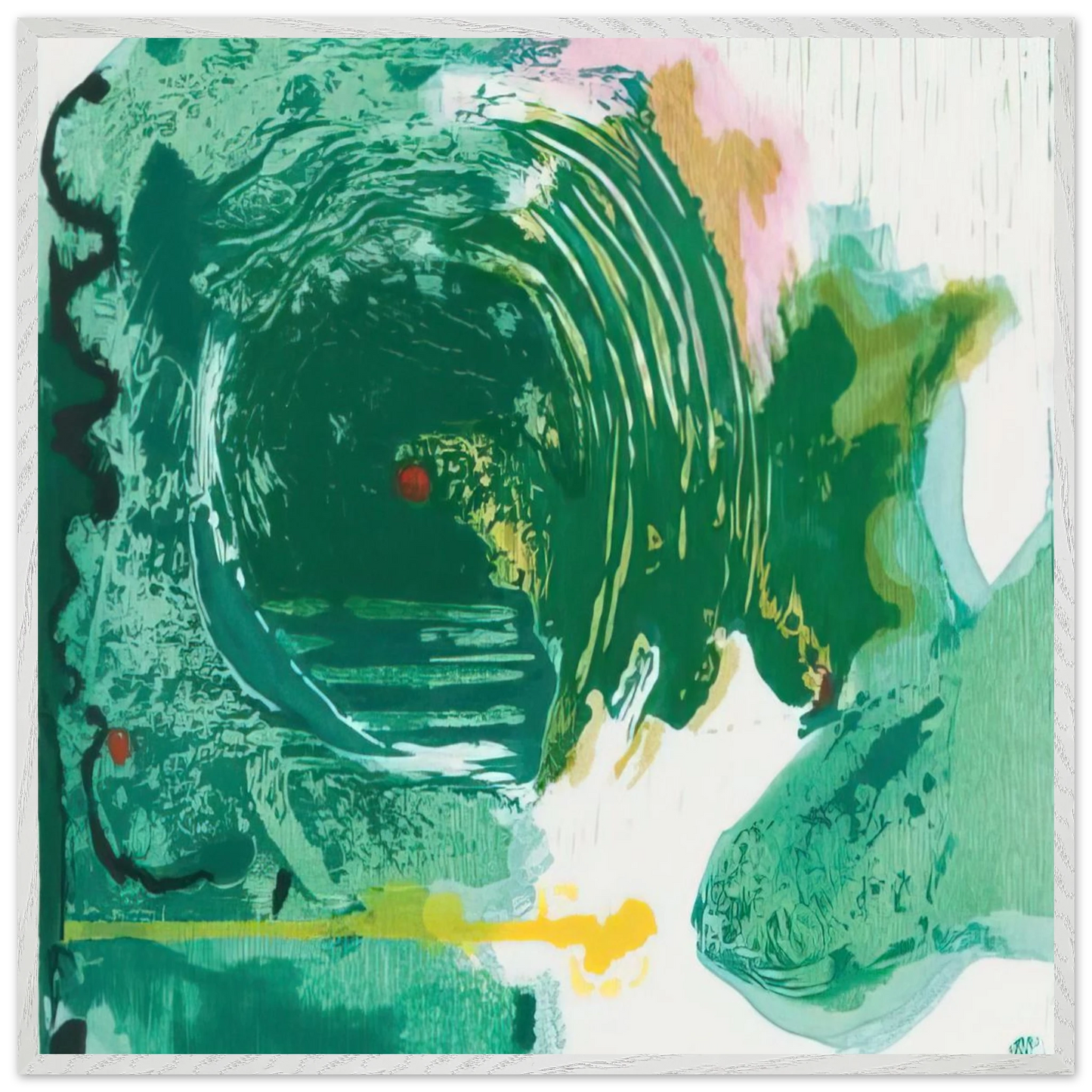 Helen Frankenthaler - Radius - 1993 Wall art - 50x50 cm / 20x20 inches - Premium Wooden Framed Poster With Fine Art Paper-canvas - Black frame