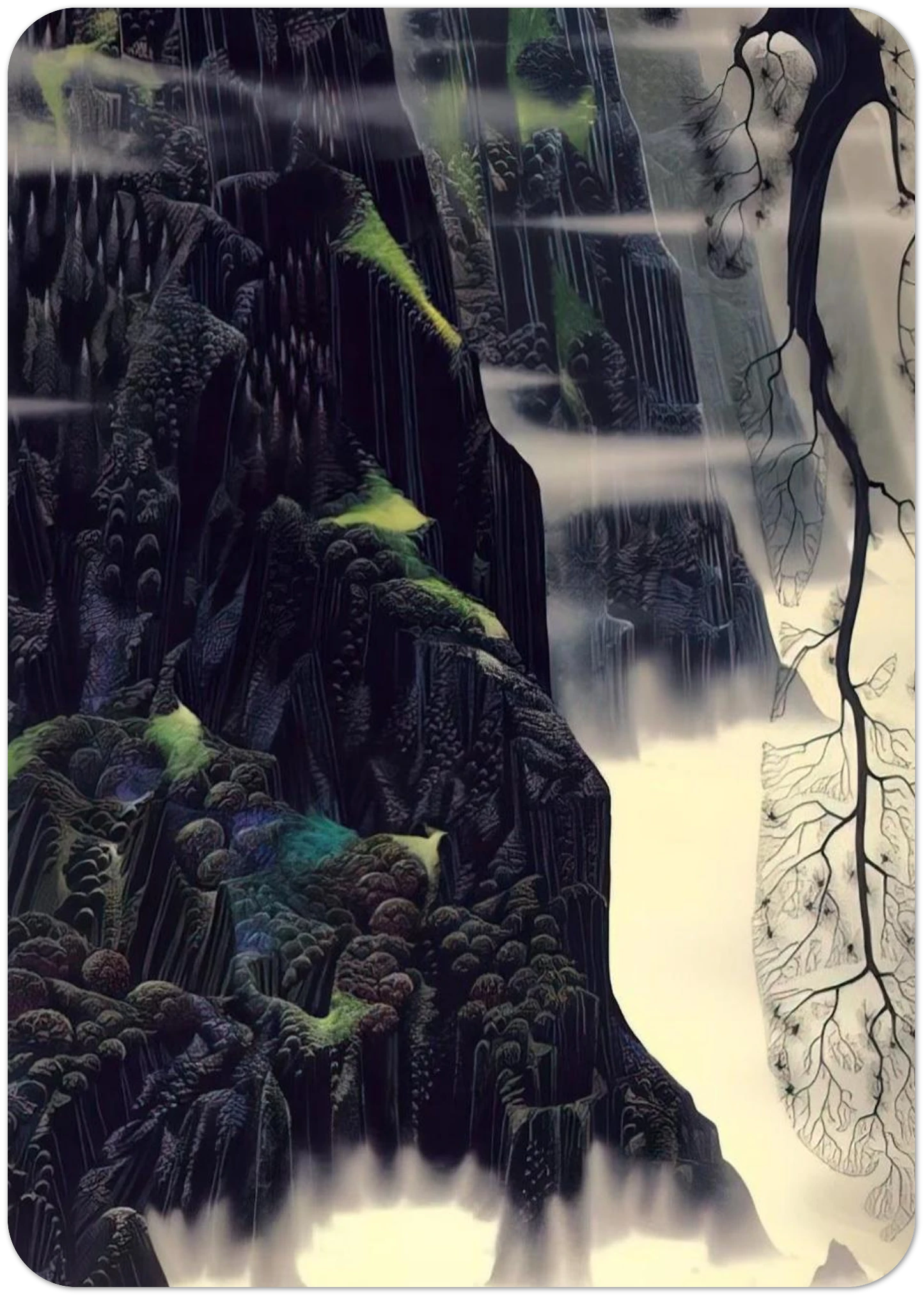 Gray Dawn By Eyvind Earle Pack of 10 Post Cards | Eyvind Earle Post Cards | A6 (10.5 x 14.8 cm) - 4.1 x 5.8 inches