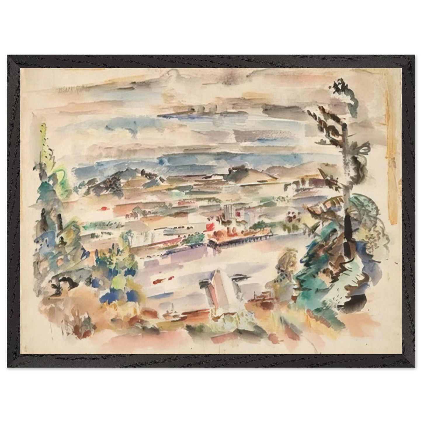 Mark Rothko - Untitled - 1929 Wall Art - 60x80 cm / 24x32 inches - Premium Wooden Framed Poster With Fine Art Paper-canvas - White frame