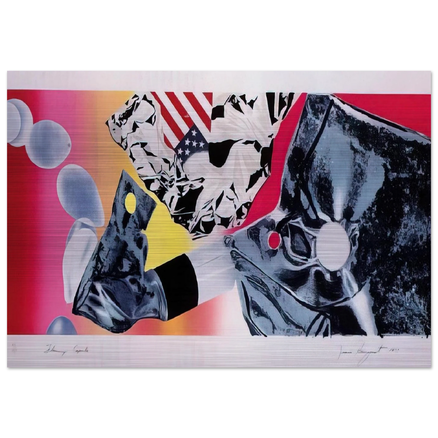 Flamingo Capsule - James Rosenquist Brushed Aluminum Print - 70x100 cm / 28x40 inches | James Rosenquist Aluminum Print | James Rosenquist Prints
