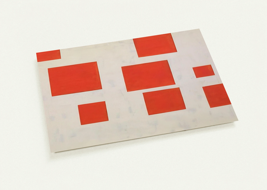 KOMPOSITION MIT 8 ROTEN RECHTECKEN COMPOSITION WITH 8 RED RECTANGLES 1964 By BLINKY PALERMO Pack of 10 Post Cards | BLINKY PALERMO Post Cards | A6 (10.5 x 14.8 cm) - 4.1 x 5.8 inches