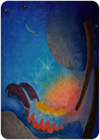 Night Fires - Precisionism By Agnes Lawrence Pelton Pack of 10 Post Cards | Agnes Lawrence Pelton Post Cards | A6 (10.5 x 14.8 cm) - 4.1 x 5.8 inches