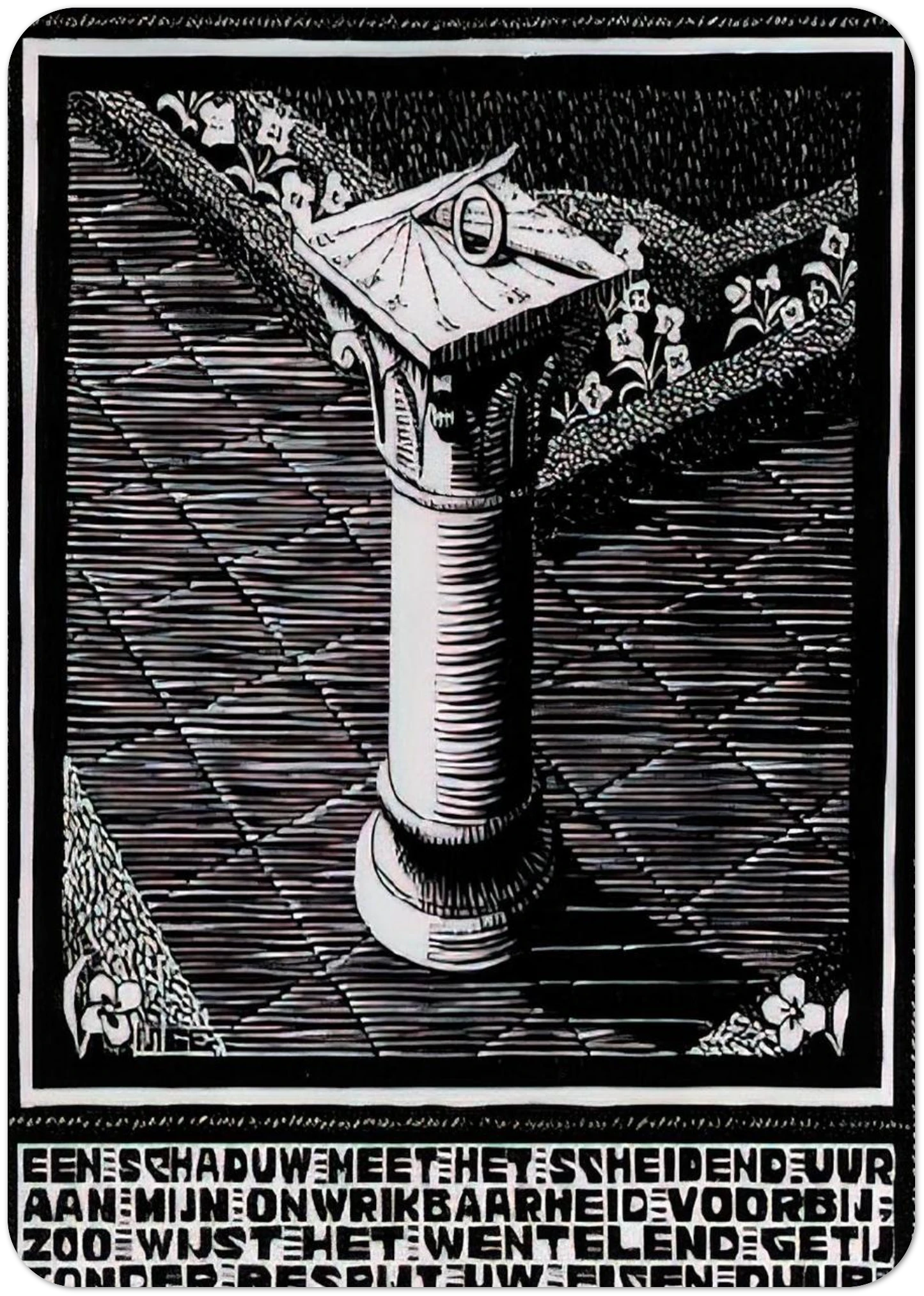 EMBLEMATA SUNDIAL By MC Escher Pack of 10 Post Cards | MC Escher Post Cards | A6 (10.5 x 14.8 cm) - 4.1 x 5.8 inches