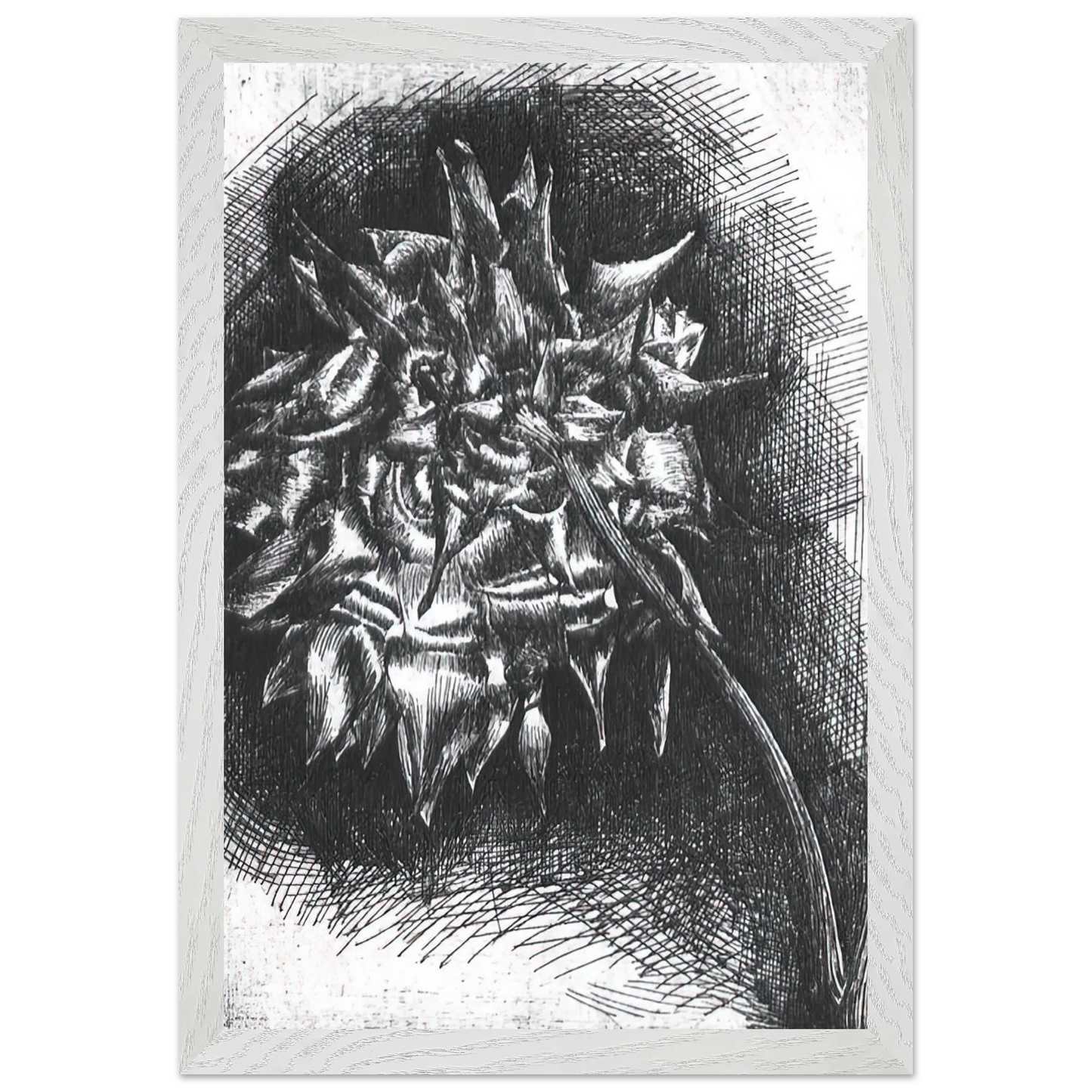 MC Escher - FLOWER Wall Art - 21x29.7 cm / 8x12" - Premium Wooden Framed Poster With Fine Art Paper - White frame
