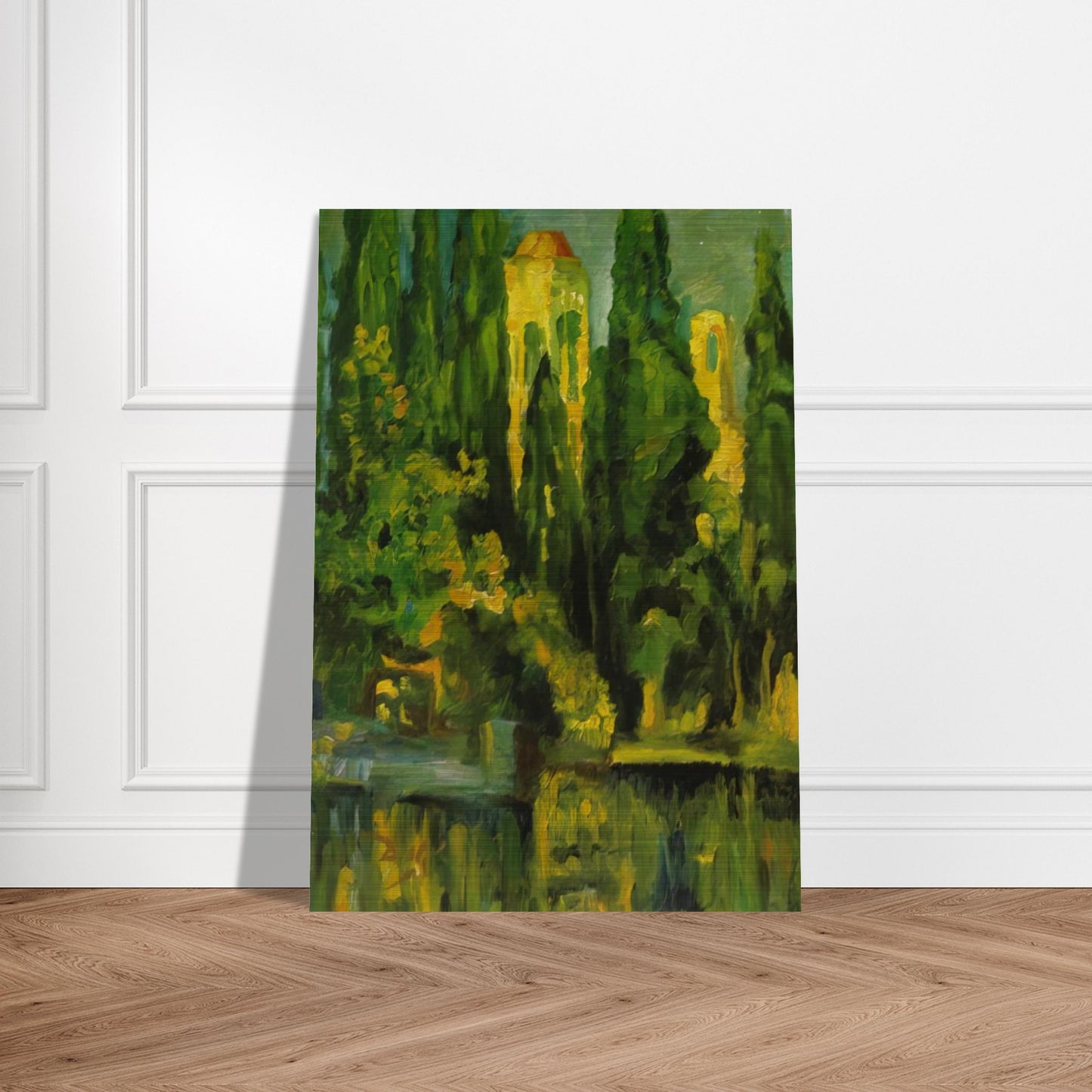 VILABERTRIN CHURCH TOWER 1919 - Salvador Dali Brushed Aluminum Print - 70x100 cm / 28x40 inches | Salvador Dali Aluminum Print | Salvador Dali Prints