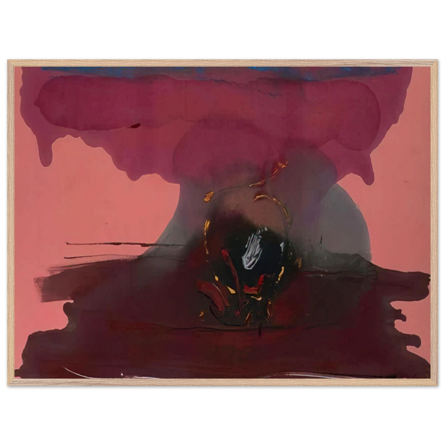 Helen Frankenthaler - Harbinger - 1986 Wall art - 50x70 cm / 20x28 inches - Premium Wooden Framed Poster With Fine Art Paper-canvas - Black frame