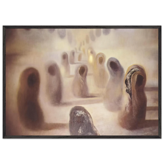 DESOXYRIBONUCLEIC ACID ARABS - Salvador Dali 70x100 cm / 28x40 inches Framed Art Print – Black Wooden Frame