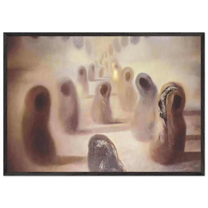 DESOXYRIBONUCLEIC ACID ARABS - Salvador Dali 70x100 cm / 28x40 inches Framed Art Print – Black Wooden Frame
