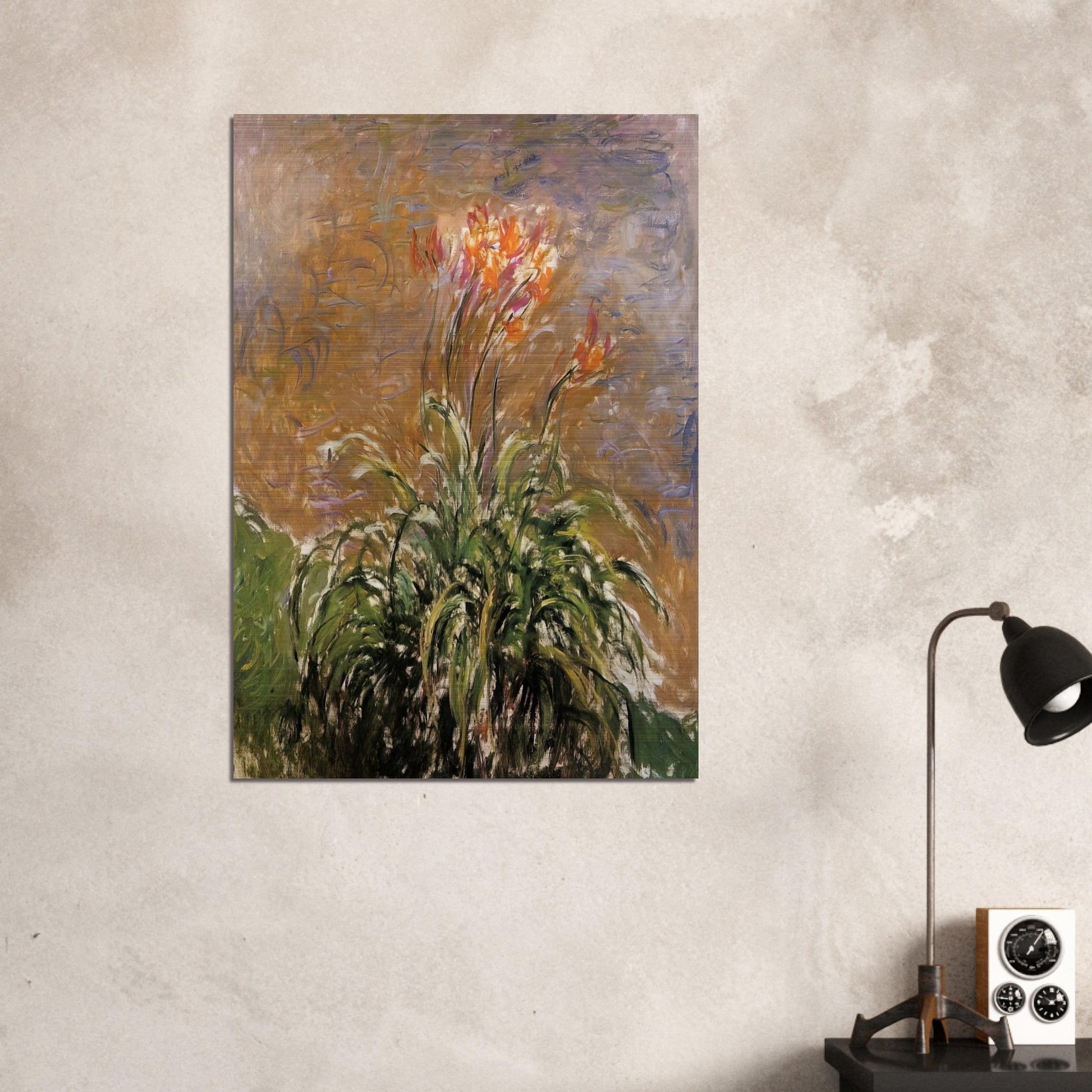Hamerocallis - claude monet Brushed Aluminum Print - 70x100 cm / 28x40 inches | claude monet Aluminum Print | claude monet Prints