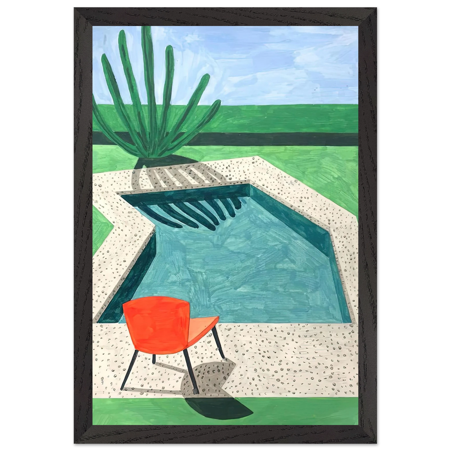David Hockney - David Hockney Wall art - 60x80 cm / 24x32 inches - Premium Wooden Framed Poster With Fine Art Paper-canvas - Black frame