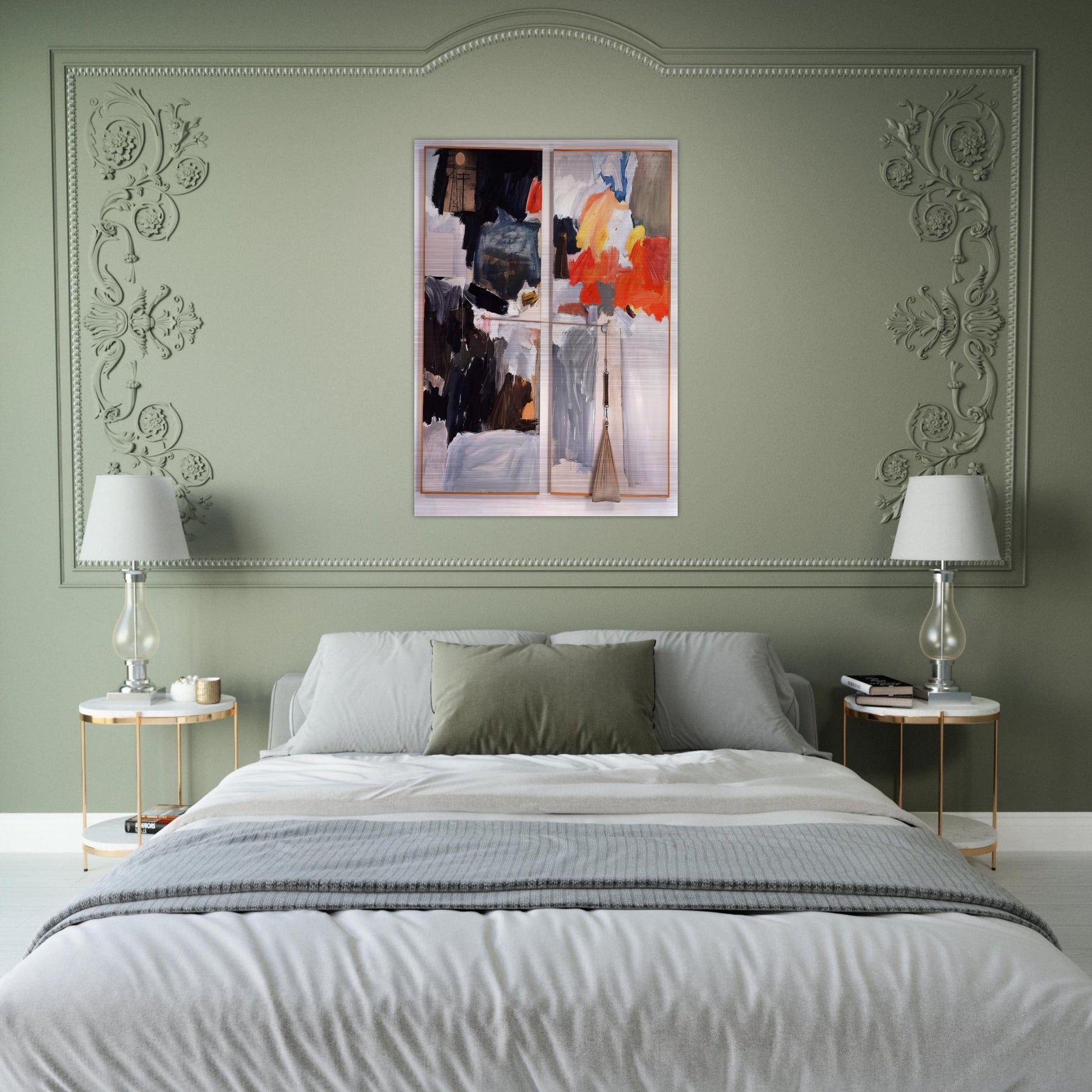 STUDIO PAINTING 1961 - Robert Rauschenberg Brushed Aluminum Print - 70x100 cm / 28x40 inches | Robert Rauschenberg Aluminum Print | Robert Rauschenberg Prints