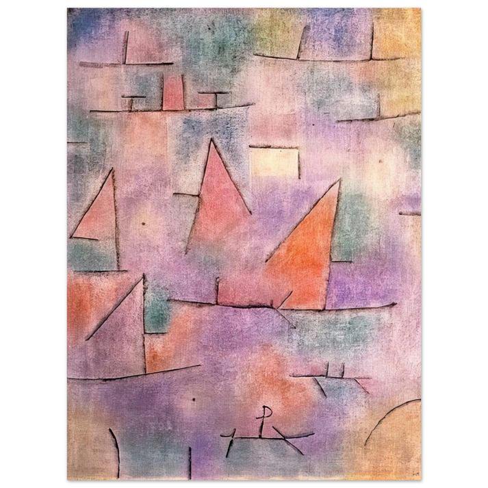 Paul Klee - HARBOUR WITH SAILING SHIPS 1937  75x100 cm / 30x40inches Fine Art Poster