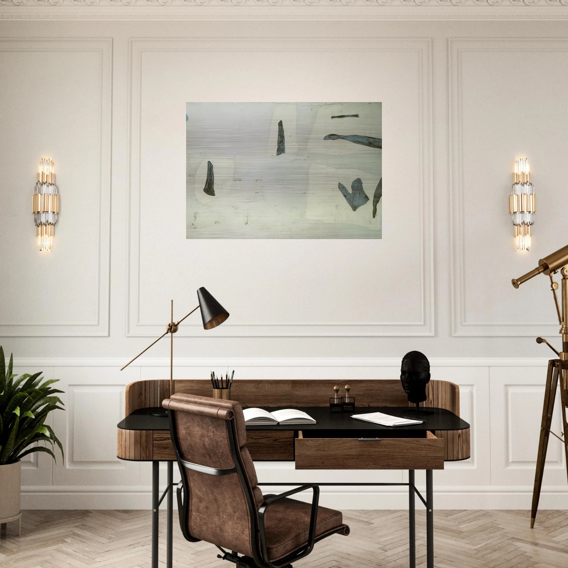ABSTRACT COMPOSITION - Salvador Dali Brushed Aluminum Print - 70x100 cm / 28x40 inches | Salvador Dali Aluminum Print | Salvador Dali Prints