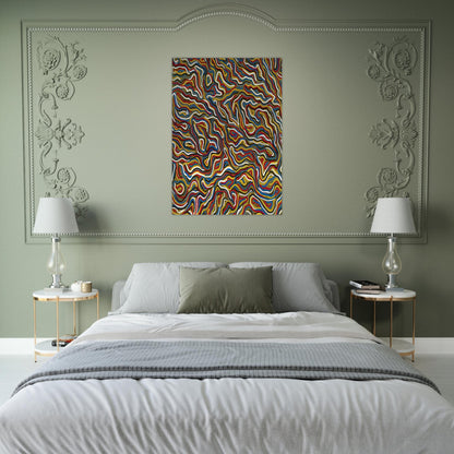 Squiggly Brushstrokes Olive - Sol LeWitt Brushed Aluminum Print - 70x100 cm / 28x40 inches | Sol LeWitt Aluminum Print | Sol LeWitt Prints
