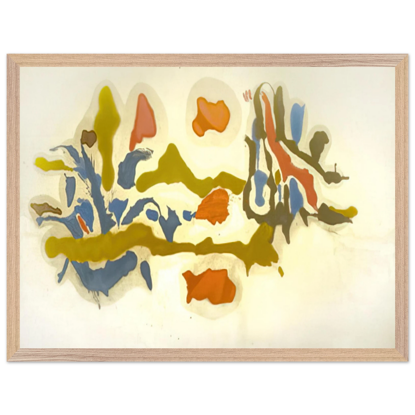 Helen Frankenthaler - Seascape with Dunes - 1962 Wall art - 40x50 cm / 16x20 inches - Premium Wooden Framed Poster With Fine Art Paper-canvas - White frame