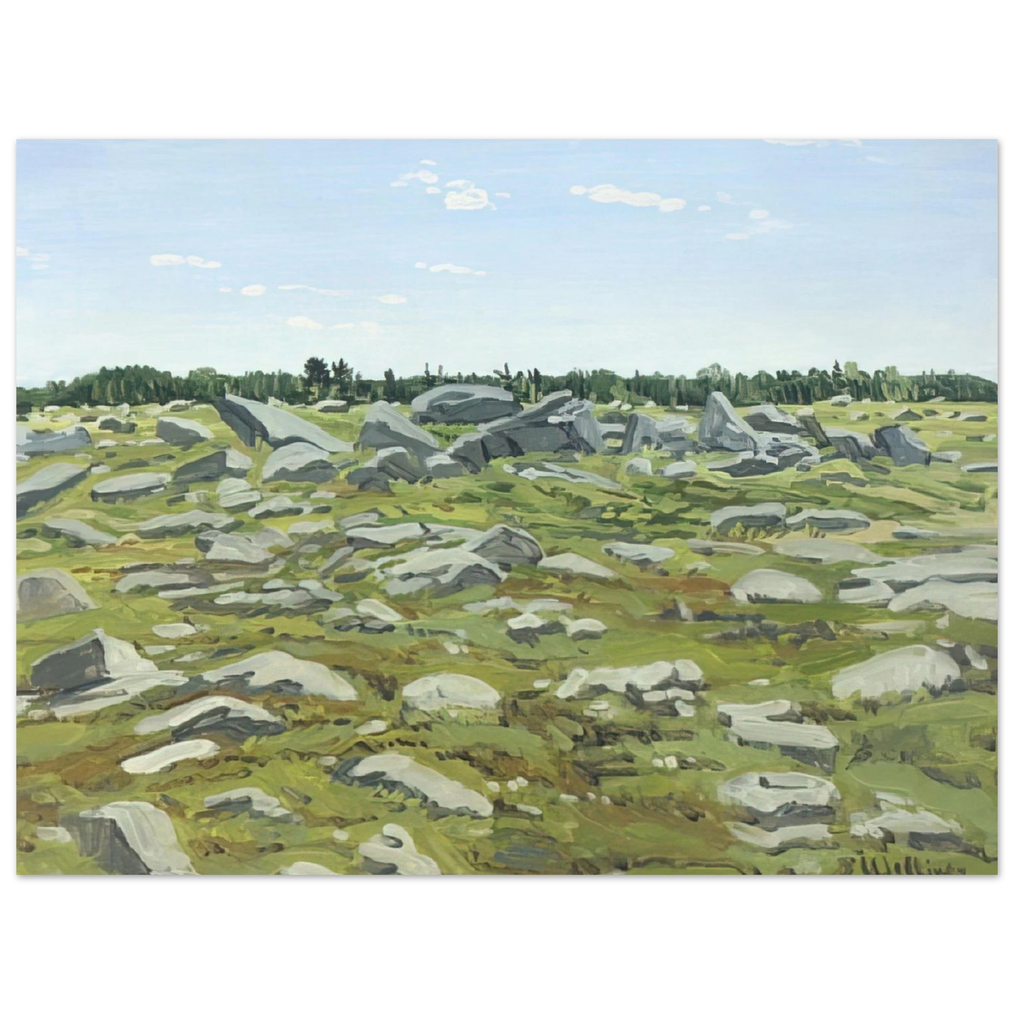 Neil Welliver - Study for Midday Barren - 1972  75x100 cm / 30x40inches Fine Art Poster