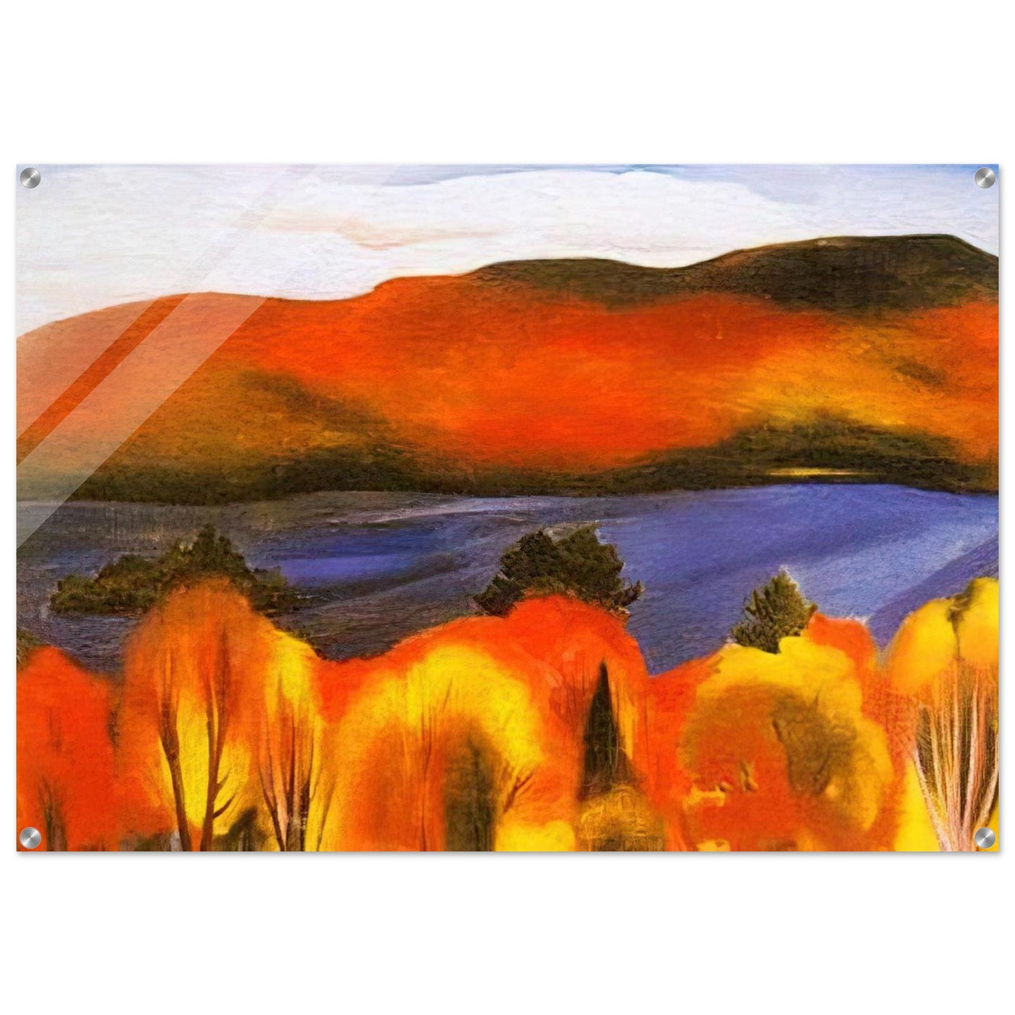 Lake George, Autumn - Georgia O'Keeffe Acrylic Print - 70x100 cm / 28x40″ inches