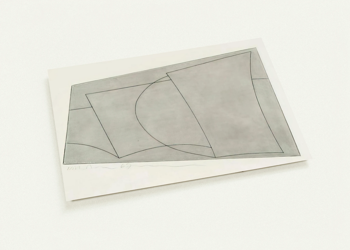 Aegean 2 - 1967 By Ben Nicholson Pack of 10 Post Cards | Ben Nicholson Post Cards | A6 (10.5 x 14.8 cm) - 4.1 x 5.8 inches