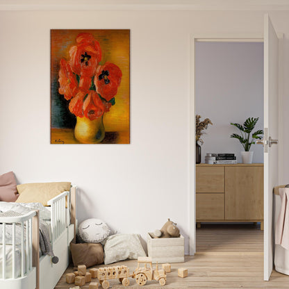 BOUQUET OF PEONIES - Moise Kisling Brushed Aluminum Print - 70x100 cm / 28x40 inches | Moise Kisling Aluminum Print | Moise Kisling Prints