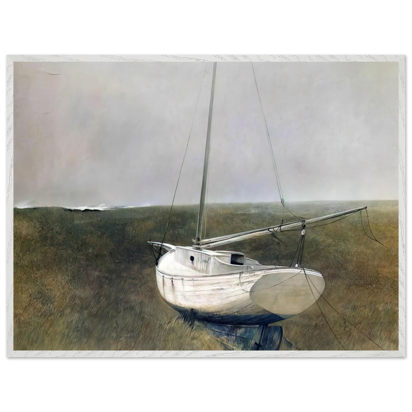 Andrew Wyeth - BELOW DOVER 1950 Wall Art - 30x40 cm / 12x16 inches - Premium Wooden Framed Poster With Fine Art Paper-canvas - Black frame