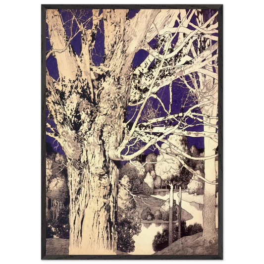 Solitude - Maxfield Parrish 70x100 cm / 28x40 inches Framed Art Print – Black Wooden Frame