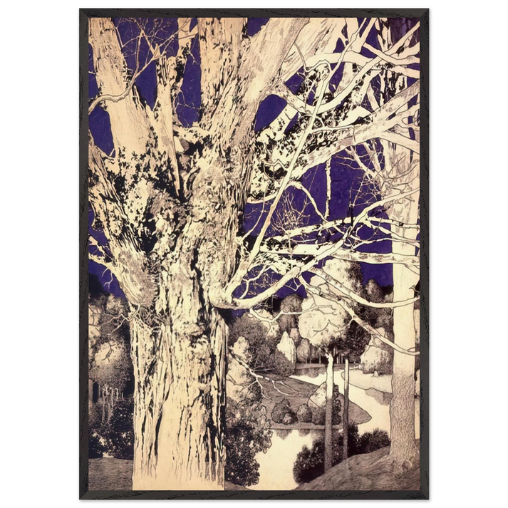 Solitude - Maxfield Parrish 70x100 cm / 28x40 inches Framed Art Print – Black Wooden Frame