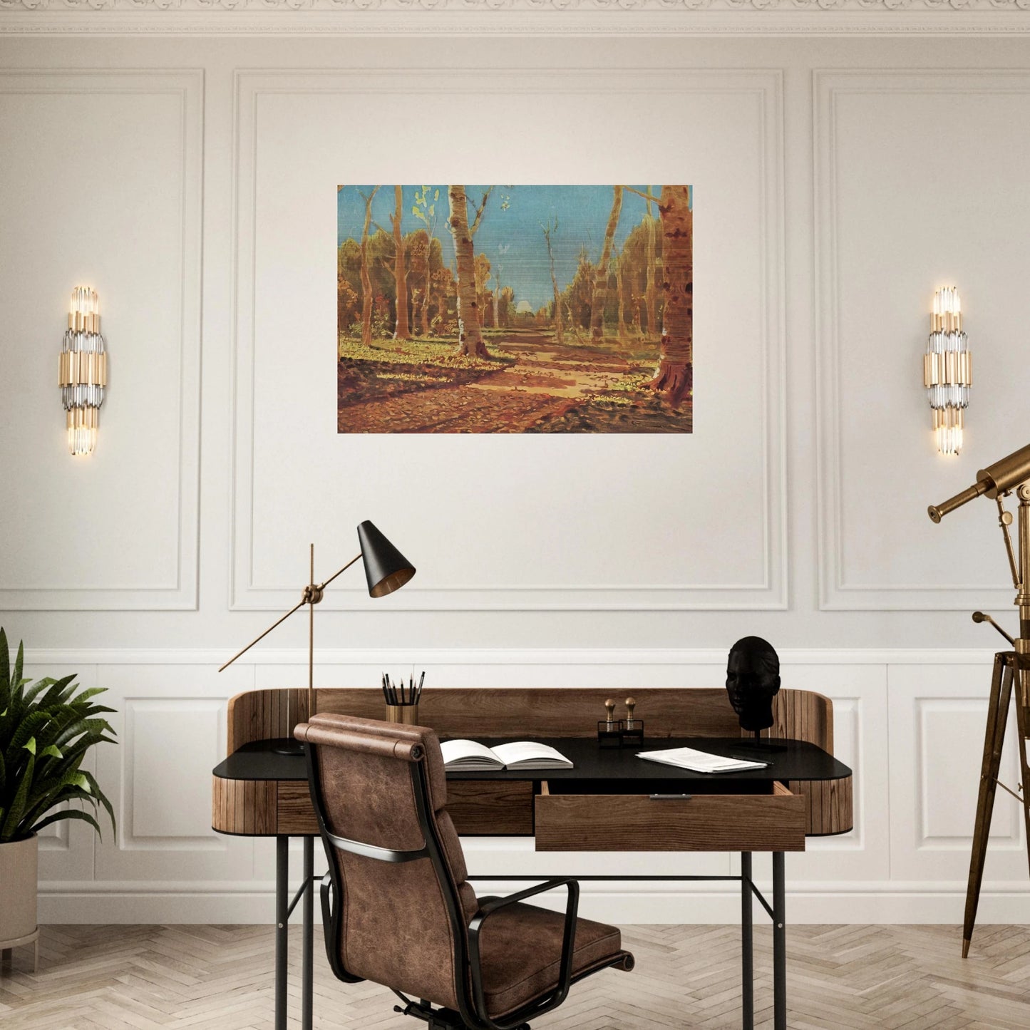 A Birch Grove - Arkhyp Kuindzhi Brushed Aluminum Print - 70x100 cm / 28x40 inches | Arkhyp Kuindzhi Aluminum Print | Arkhyp Kuindzhi Prints
