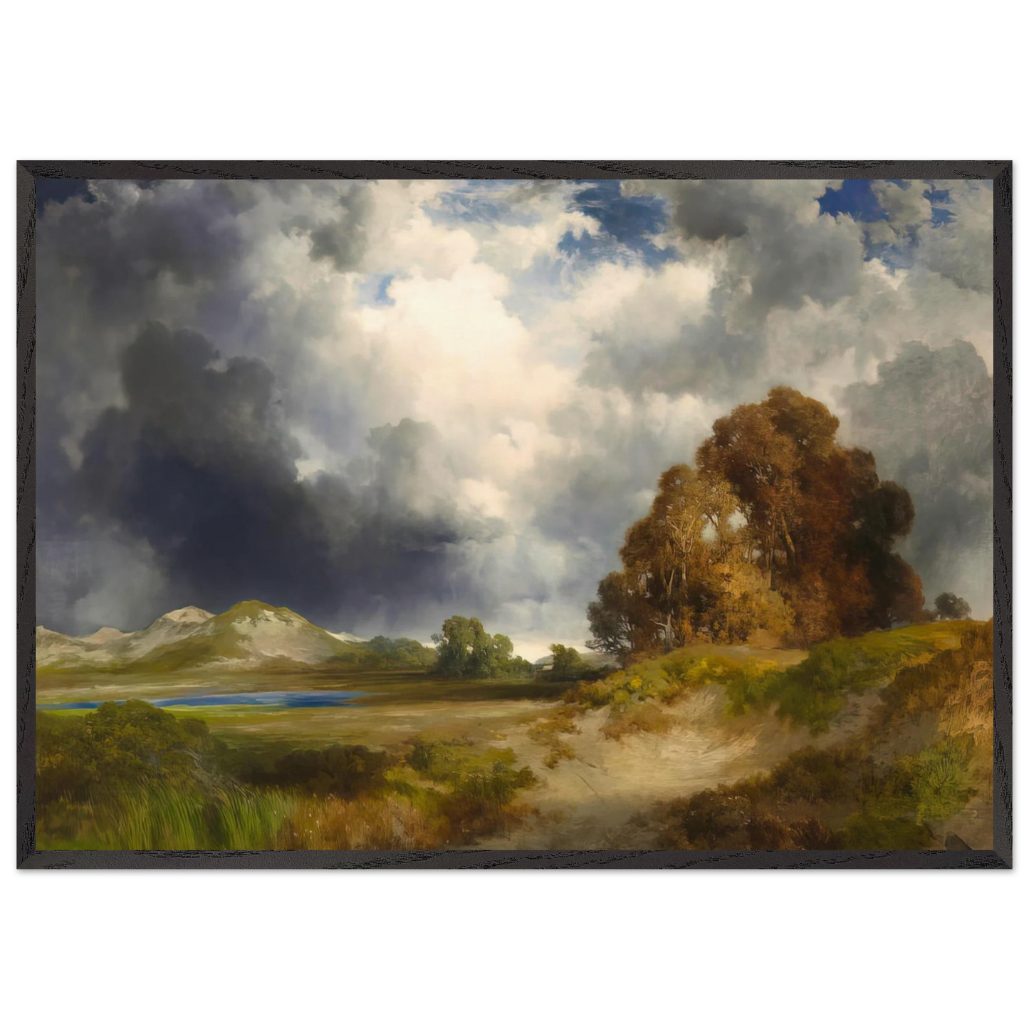 East Hampton N2 - Thomas Moran 70x100 cm / 28x40 inches Framed Art Print – Black Wooden Frame