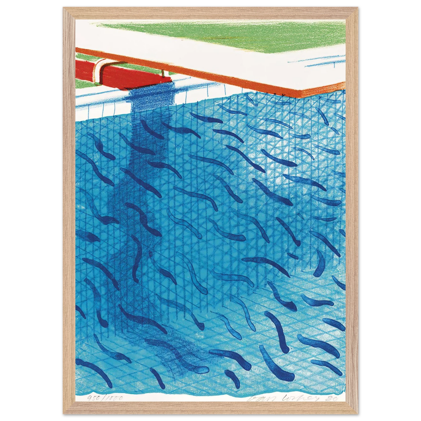 David Hockney - David Hockney Wall art - 15x20 cm / 6x8 inches - Premium Wooden Framed Poster With Fine Art Paper-canvas - White frame