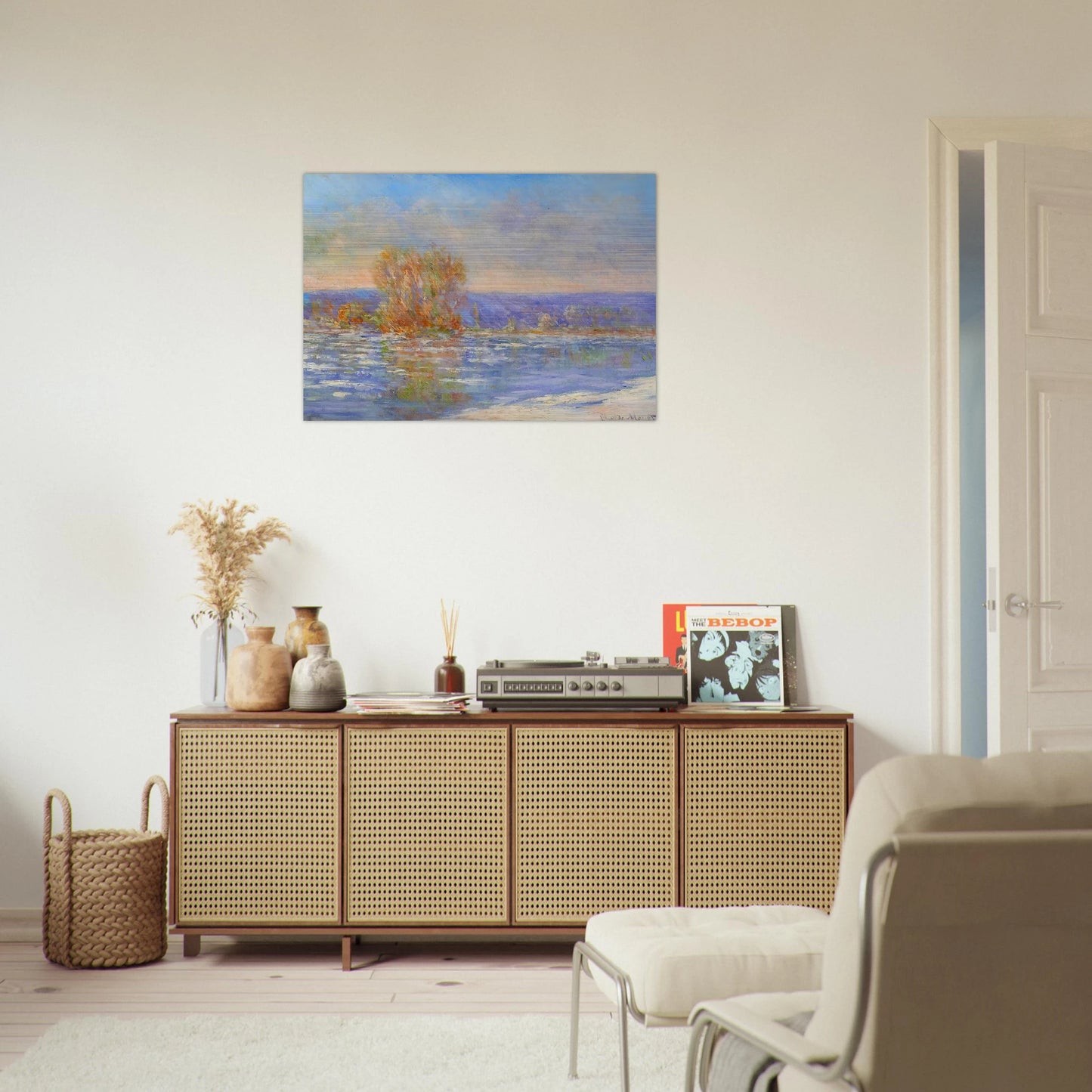 Floating Ice near Bennecourt - claude monet Brushed Aluminum Print - 70x100 cm / 28x40 inches | claude monet Aluminum Print | claude monet Prints