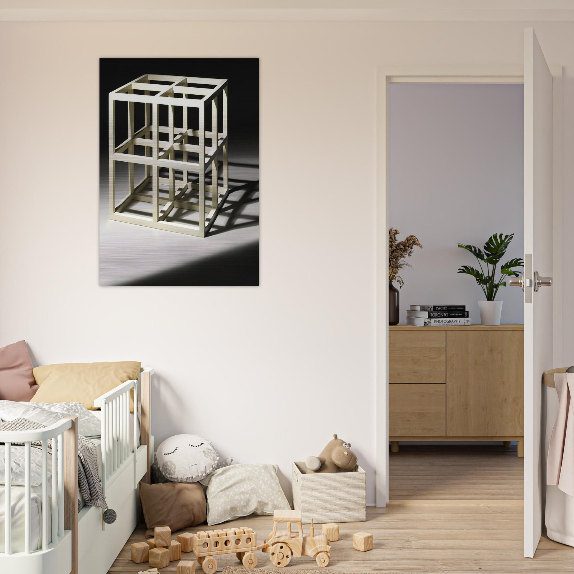 8 Part Cube - Sol LeWitt Brushed Aluminum Print - 70x100 cm / 28x40 inches | Sol LeWitt Aluminum Print | Sol LeWitt Prints