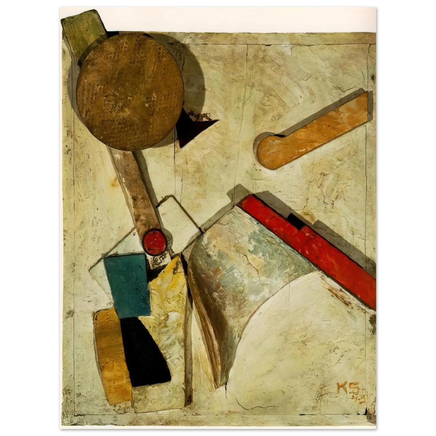 Kurt Schwitters - HEAVY RELIEF 1945  75x100 cm / 30x40inches Fine Art Poster