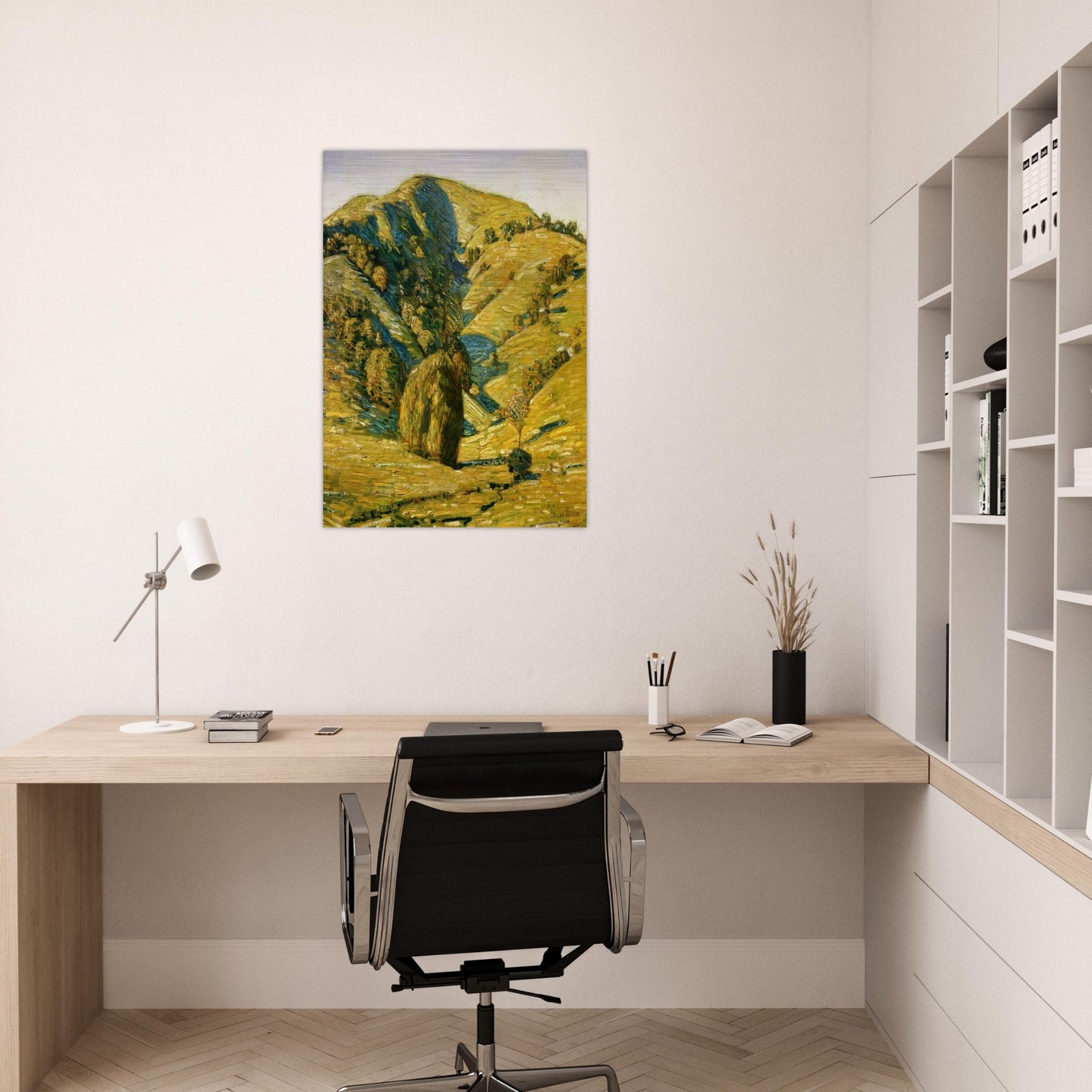 Hill of the Sun, San Anselmo, California - Childe Hassam Brushed Aluminum Print - 70x100 cm / 28x40 inches | Childe Hassam Aluminum Print | Childe Hassam Prints