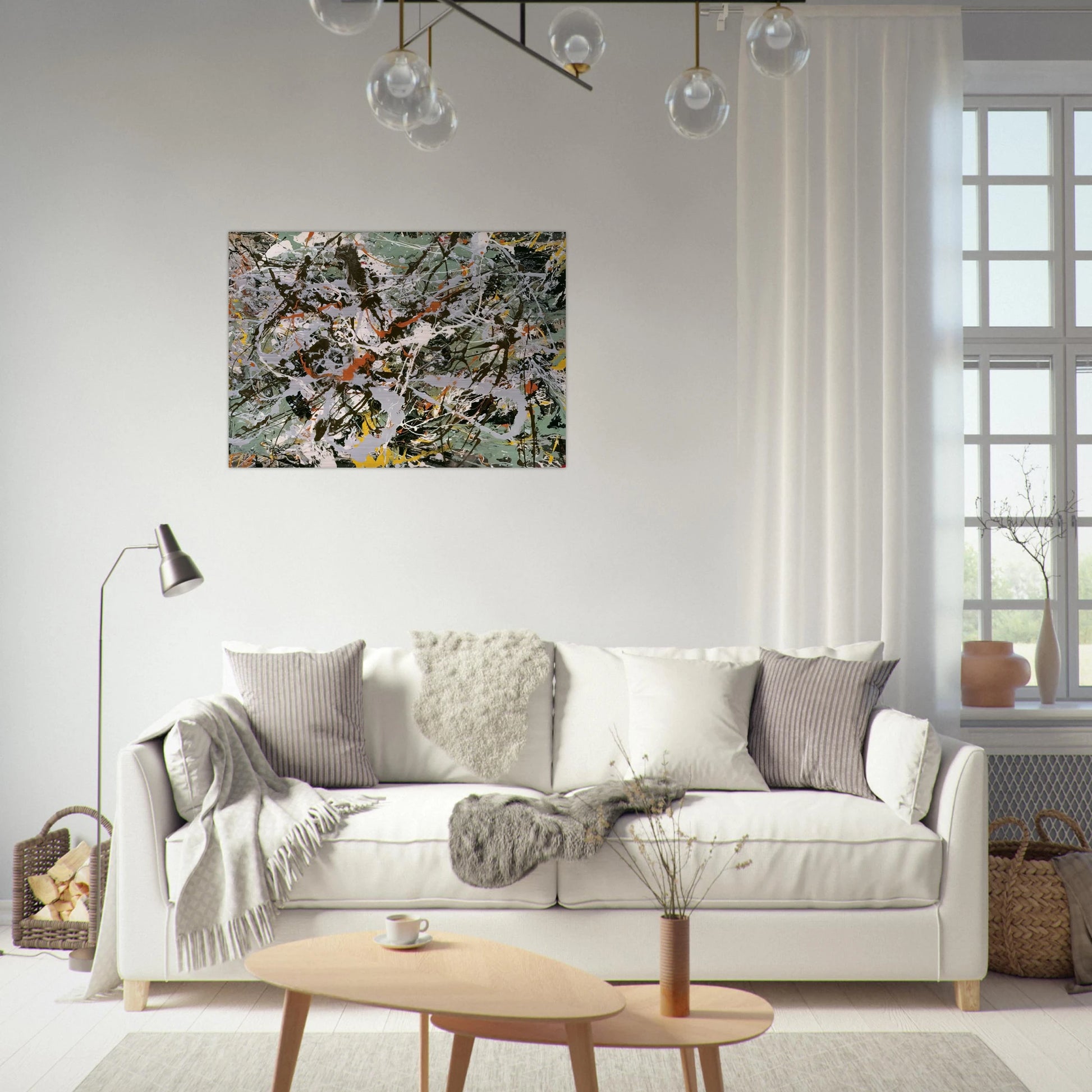 UNTITLED GREEN SILVER 1949 - Jackson Pollock Brushed Aluminum Print - 70x100 cm / 28x40 inches | Jackson Pollock Aluminum Print | Jackson Pollock Prints