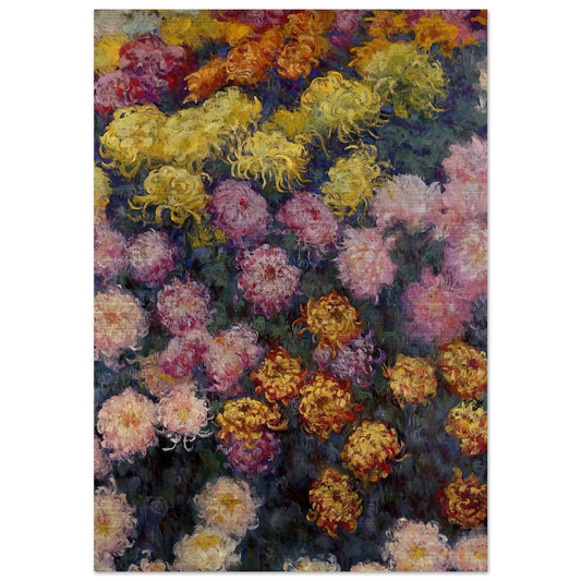 Bed of Chrysanthemums - claude monet Brushed Aluminum Print - 70x100 cm / 28x40 inches | claude monet Aluminum Print | claude monet Prints