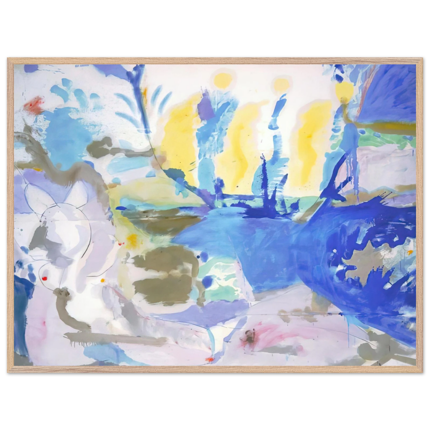Helen Frankenthaler - Basque Beach - 1958 Wall art - 28x43  cm / XL (11x17 inches) - Fine Art Poster-canvas - -