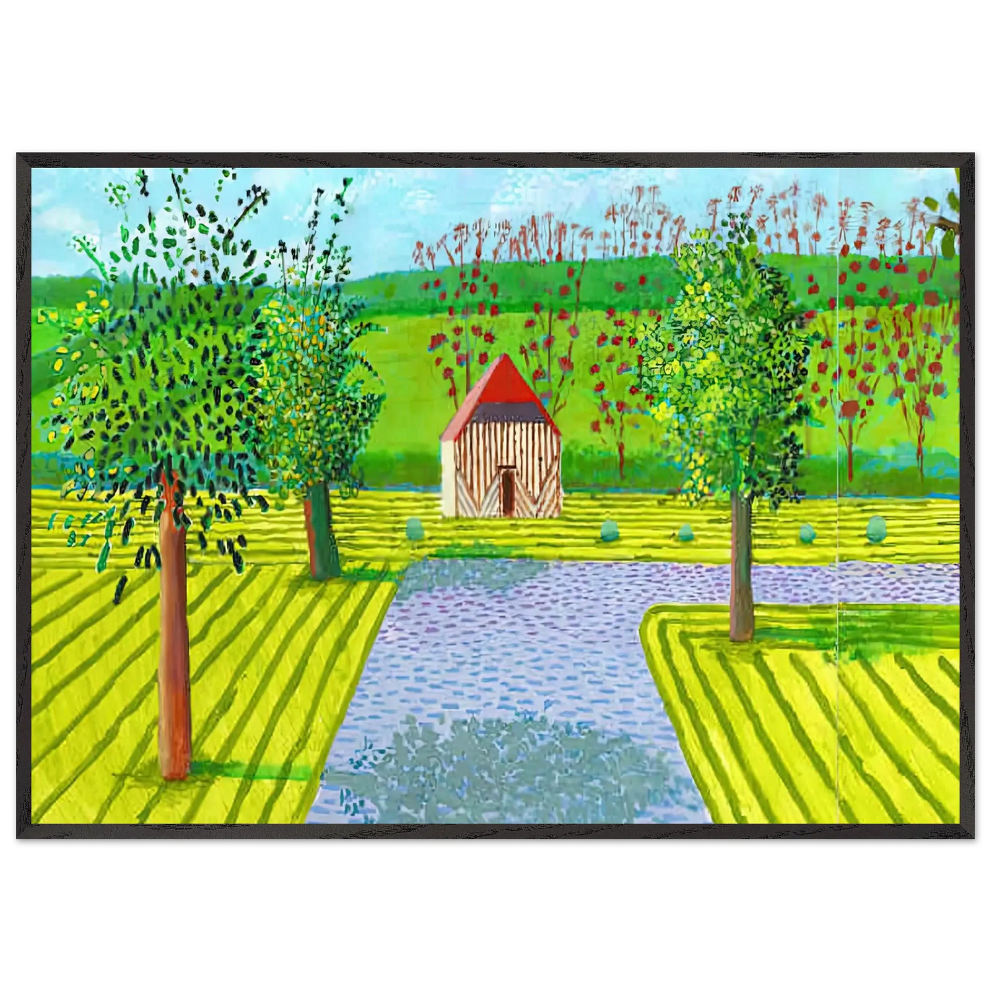 David Hockney - David Hockney Wall art - 20x25 cm / 8x10 Inches - Premium Wooden Framed Poster With Fine Art Paper - Wood frame