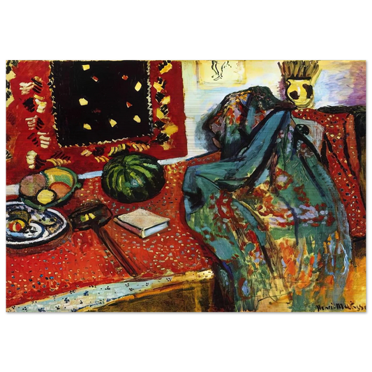 STILL LIFE WITH A RED RUG 1906 - Henri Matisse Brushed Aluminum Print - 70x100 cm / 28x40 inches | Henri Matisse Aluminum Print | Henri Matisse Prints