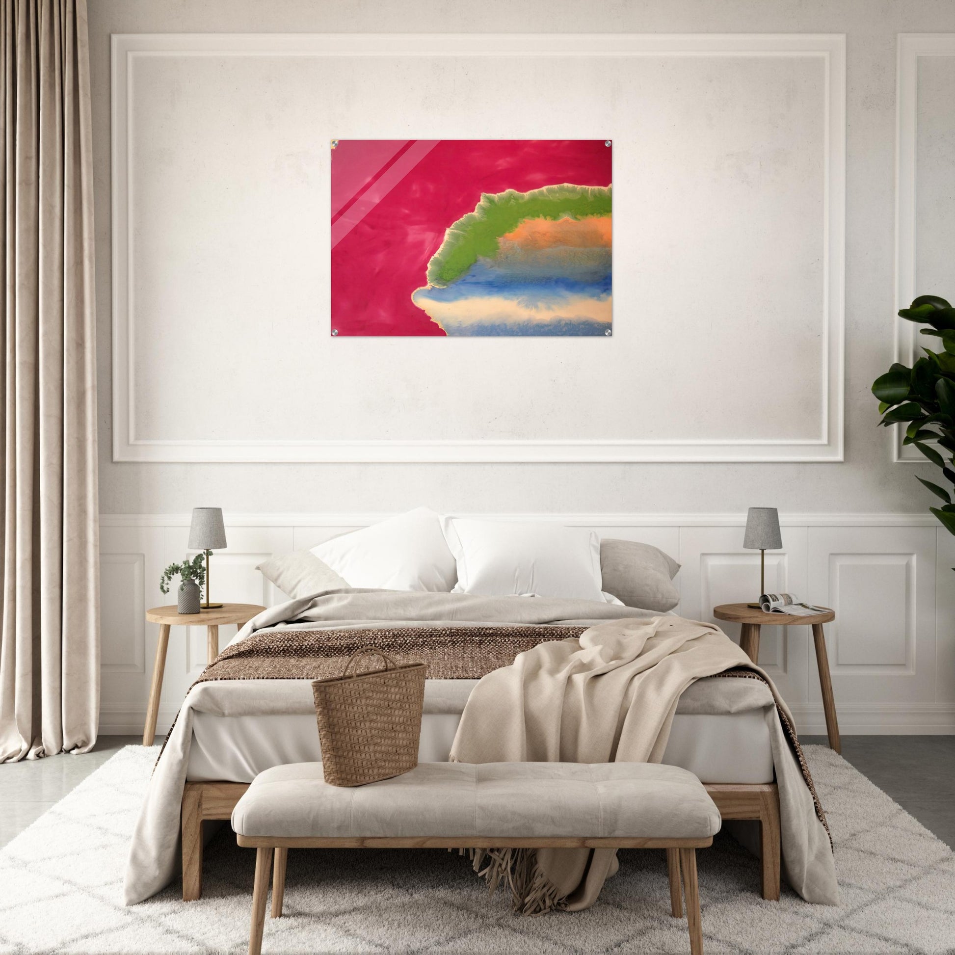Red Wall - 1970 - Ronnie Landfield Acrylic Print - 70x100 cm / 28x40″ inches