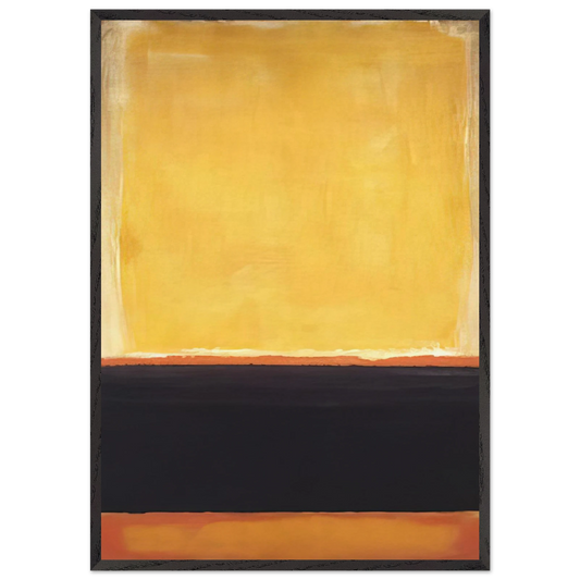 Yellow Charcoal Brown - 1953 - Mark Rothko 70x100 cm / 28x40 inches Framed Art Print – Black Wooden Frame
