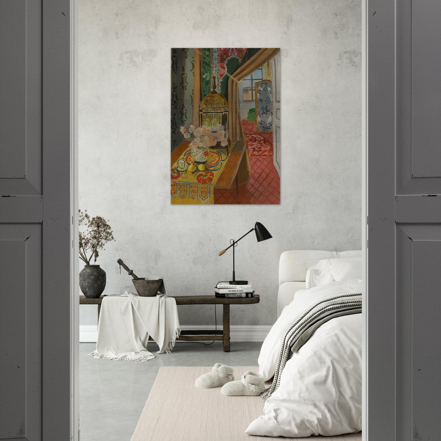 INTERIOR FLOWERS AND PARAKEETS 1924 - Henri Matisse Brushed Aluminum Print - 70x100 cm / 28x40 inches | Henri Matisse Aluminum Print | Henri Matisse Prints