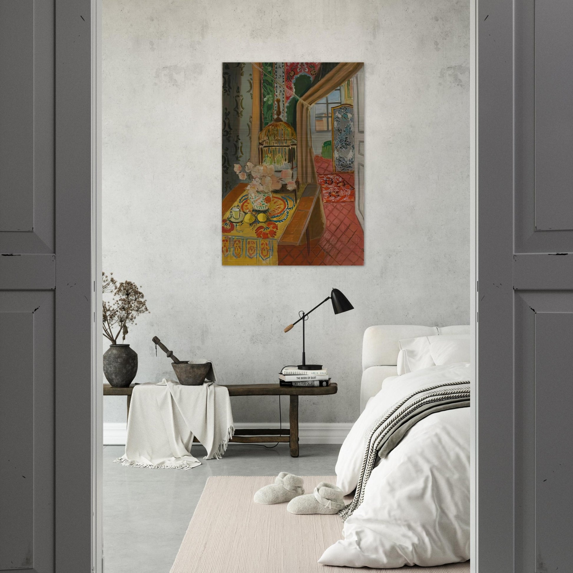 INTERIOR FLOWERS AND PARAKEETS 1924 - Henri Matisse Brushed Aluminum Print - 70x100 cm / 28x40 inches | Henri Matisse Aluminum Print | Henri Matisse Prints